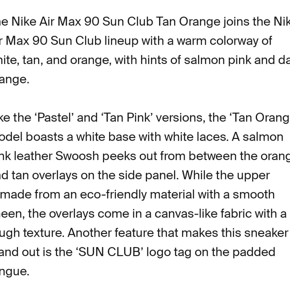 Air Max 90 Sun Club Sneakers in Tan and Orange - Picture 2 of 5